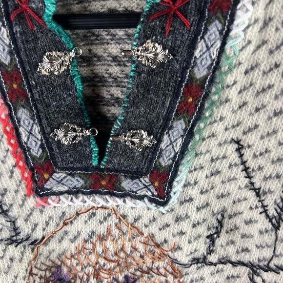 Vintage Chinook Sweater Adult Christmas Reindeer Wool Sweater Handmade - Picture 3 of 8